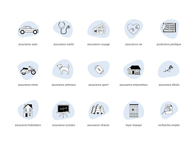 Guide de l'assurance - Icons assurance icon icon set icons illustration insurance pictogram web