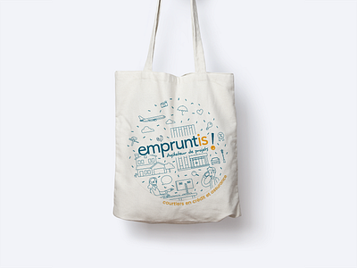 Empruntis - Tote bag brand design illustration tote tote bag