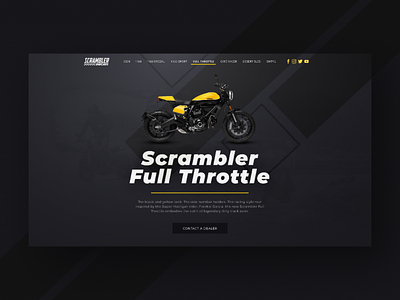 Hero Section Design #5 | Scrambler Full Throttle bike ducati herosection landing page landing page design landingpage moto motorcycle ui ux web website