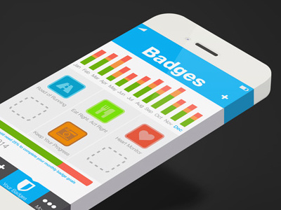 Shredit App Concept badge calorie count mobile app ui ux weight loss app