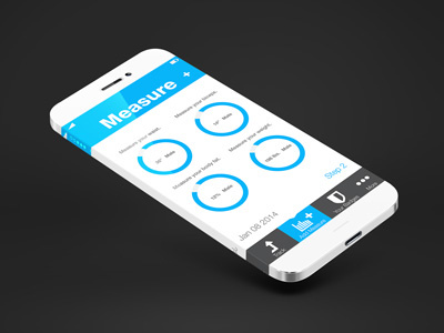 ShredIt Measure Page app design measurement mobile app ui ux weight loss app