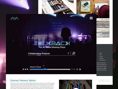 Talkback Media Meeting Place artist website media user experience user interface web design