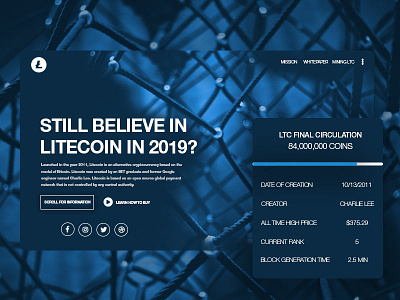 Believe in Litecoin? crypto cryptocurrency design mockup ui ux web web design