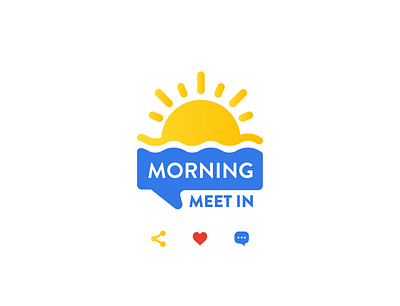 Talk-show logo "Morning Meet IN" branding illustration logo