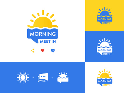 TalkShow Logo - "Morning Meet IN" branding icon identity design illustration logo mark video