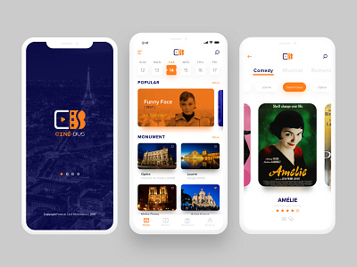 CINÉ-BUS: App for Festival Ciné-Monument app application illustration interface interface design logo mobile ui ui design ux