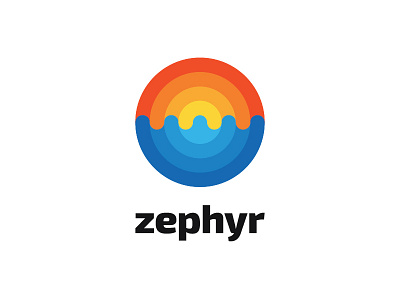 Zephyr breezy logo sea sun travel zephyr