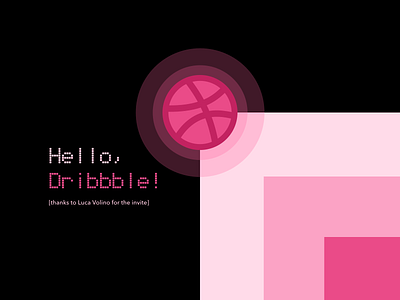 Hello Dribbble! design dribbble dribbble best shot dribbble invitation dribbble invite flat font design hello illustration logo pink ux