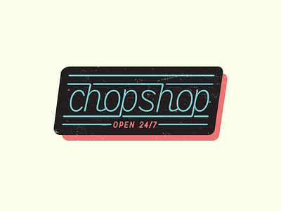 Chop Shop 247 branding car shop chop shop logo open