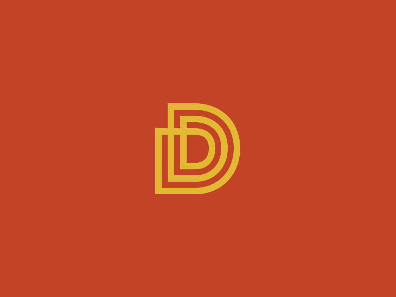 D branding d lettermark logo symbolism typography