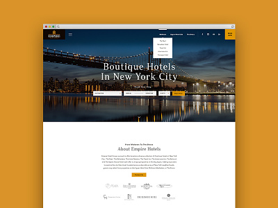 Empire Hotel Group design hotel new york city responsive ui ux web design