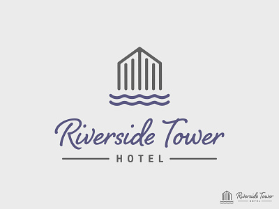Riverside Tower Logo brand identity branding and identity branding design hotel branding logo design