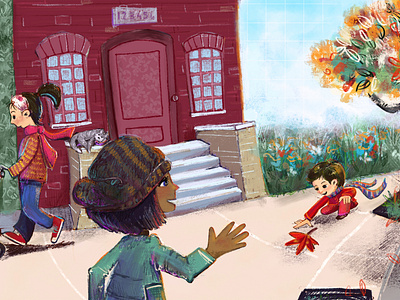 Editorial Magazine Illustration for Fall Autumn book cover design children book children book illustration childrens art childrens books editorial illustration illustration illustration digital interior page magazine design middle grade