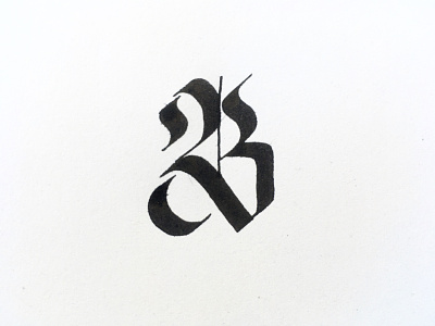 B (Re-upload) b blackletter brand branding calligraphy design dizzyline gothic lettermark logo montpellier type typography