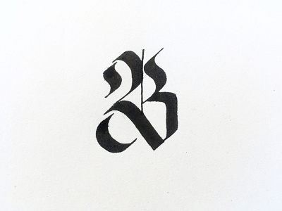 B (Re-upload) b blackletter brand branding calligraphy design dizzyline gothic lettermark logo montpellier type typography