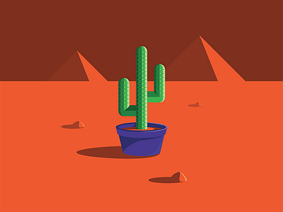 Desert Cactus cactus colors desert plant pot pyramid rocks sand thorns