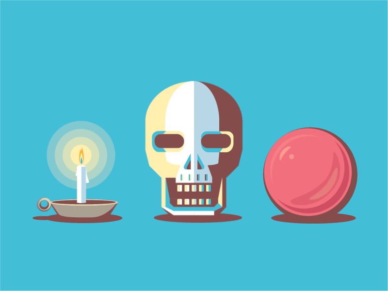 Dribbble Invite Invocation candle crystal ball dribbble flame invitation light player shadows skull wax