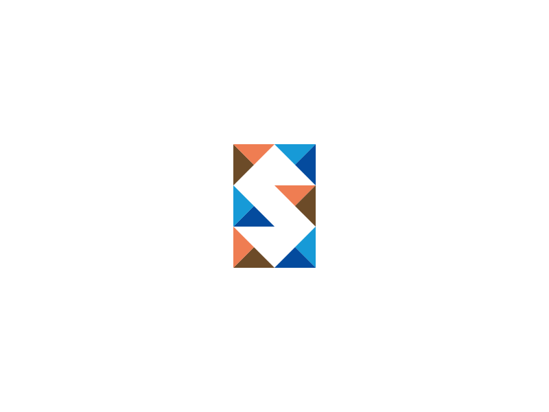 Folding S dizzyline lettermark logo monogram negative s space triangle