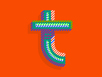 t letter 36 days of type color couleurs hachures hatches illustration letter lettrage lines rayures t typograhy