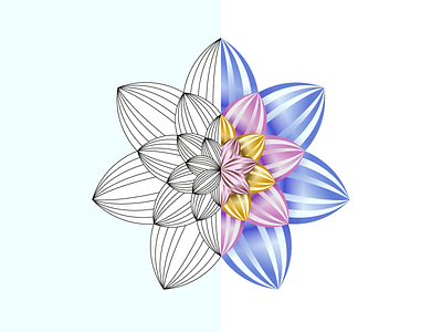 Flower WIP blooming dizzyline flower geometry logo petals sacred