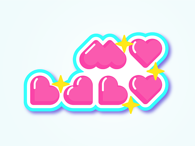 MY BABY baby cute heart illustration love star sticker type typography