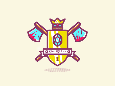 Another Crest axe blood color crest crown dizzyline gold illustration jewels montpellier ribbon shield