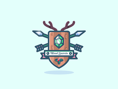 One More Crest arrow color crest deer dizzyline emerald fruit illustration leaf montpellier ribbon shield wood