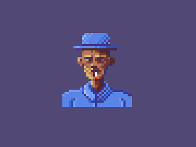 Smoking Old Man character colors dizzyline gaming illustration pixel pixel art pixelart videogame