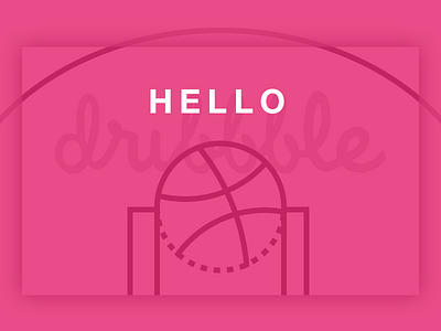 Hello，dribbble. basketball court frist shot illustrations