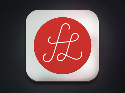 Font Lens app icon app fl flat font font lens icon lens ligature logo mark script