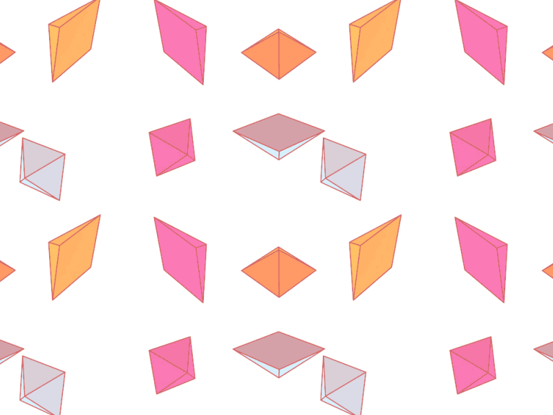 Exploded Cube Pattern 3d cube exploded geometric orange pattern pink