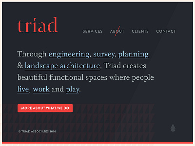 Triad Site branding landscape architecture red triad type