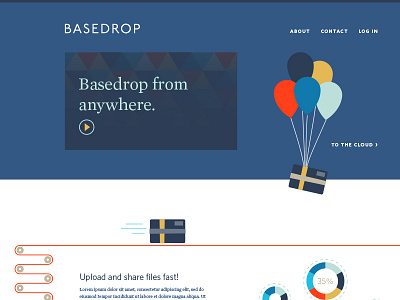 Basedrop Landing Page baloons basedrop landing page mercury site upload video web whitney