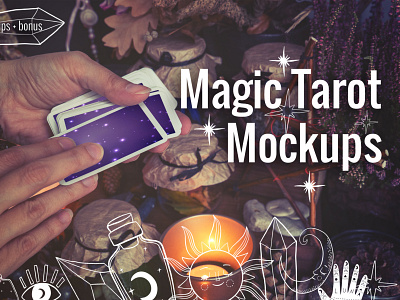Magic Tarot Cards Mockups creative market helloween magic mockup mystic oracle photography photoshop psd psd template tarot witch witchcraft