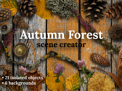 Autumn Forest Scene Creator autumn cone creative market forest leaf mockup nature photography photoshop psd rustic scene creator scene generator