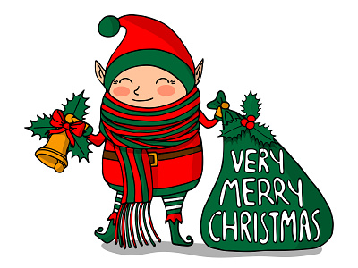 Christmas Elf boy character christmas design elf illustration new year vector