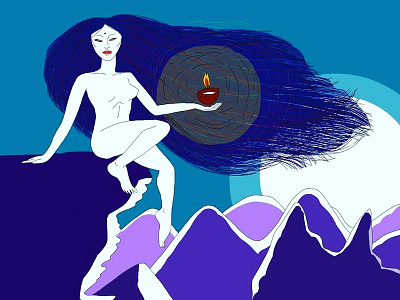 Spirit of wind adobedraw blue character design girl goddess illustration spirit vector