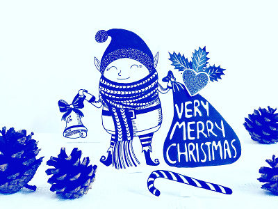 Christmas Elf blue boy character christmas design elf illustration vector