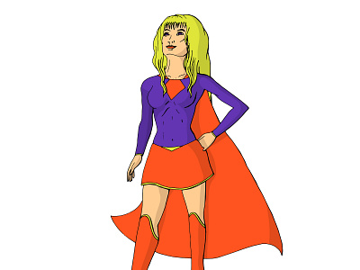 Supergirl character design doodle girl illustration super hero supergirl vector