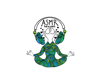 ASMR asmr character design doodle headphones illustration logo meditation vector zen zendoodle