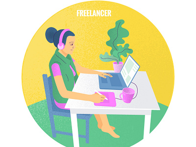 Freelancer working