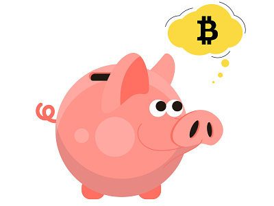 Piggy Bank :) bank bitcoin character design flat icon illustration minimal pig piggy piggy bank piggybank simple vector web