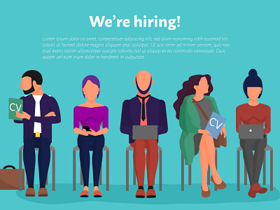 job interview candidates candidates character design flat hiring illustration interview job vector