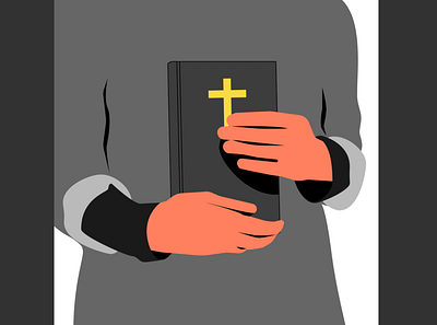 Holding Bible bible design flat illustration vector