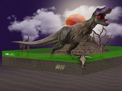 Extincion art digital photoshop t rex trex