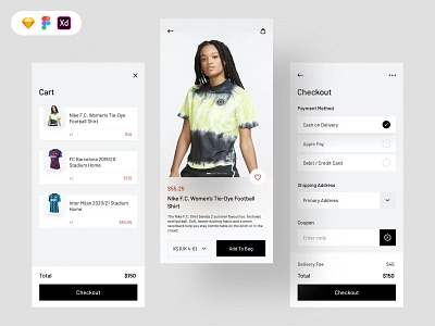 Jersey Shop Free UI Kit app cart checkout concept design figma free download free ui kit freebie icon product shop shopping sketch ui ui design uiux design ux xd