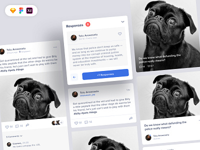 UI Components: Preview Cards Free app concept design dog free download free ui kit freebie icon instagram post social media stories ui ui design uiux design ux