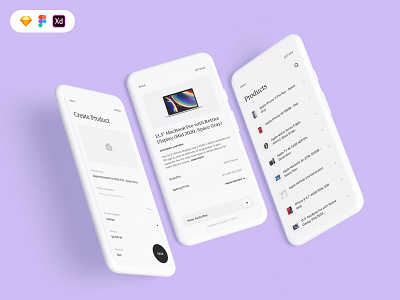 Product screens for B2C mobile UI