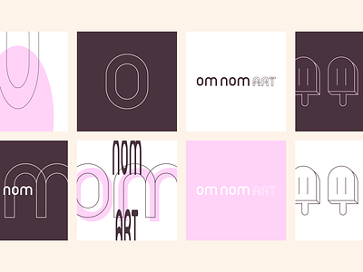 Om Nom Art branding icecream icon identity logo popsicle stretched workinprogress