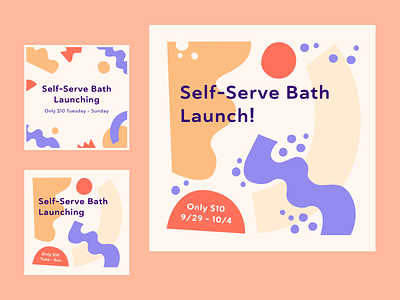 Skiptown Self-Serve Bath Launch abstract branding flat graphic marketing process socialmedia
